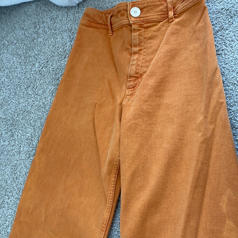 Zara wide leg orange pants
